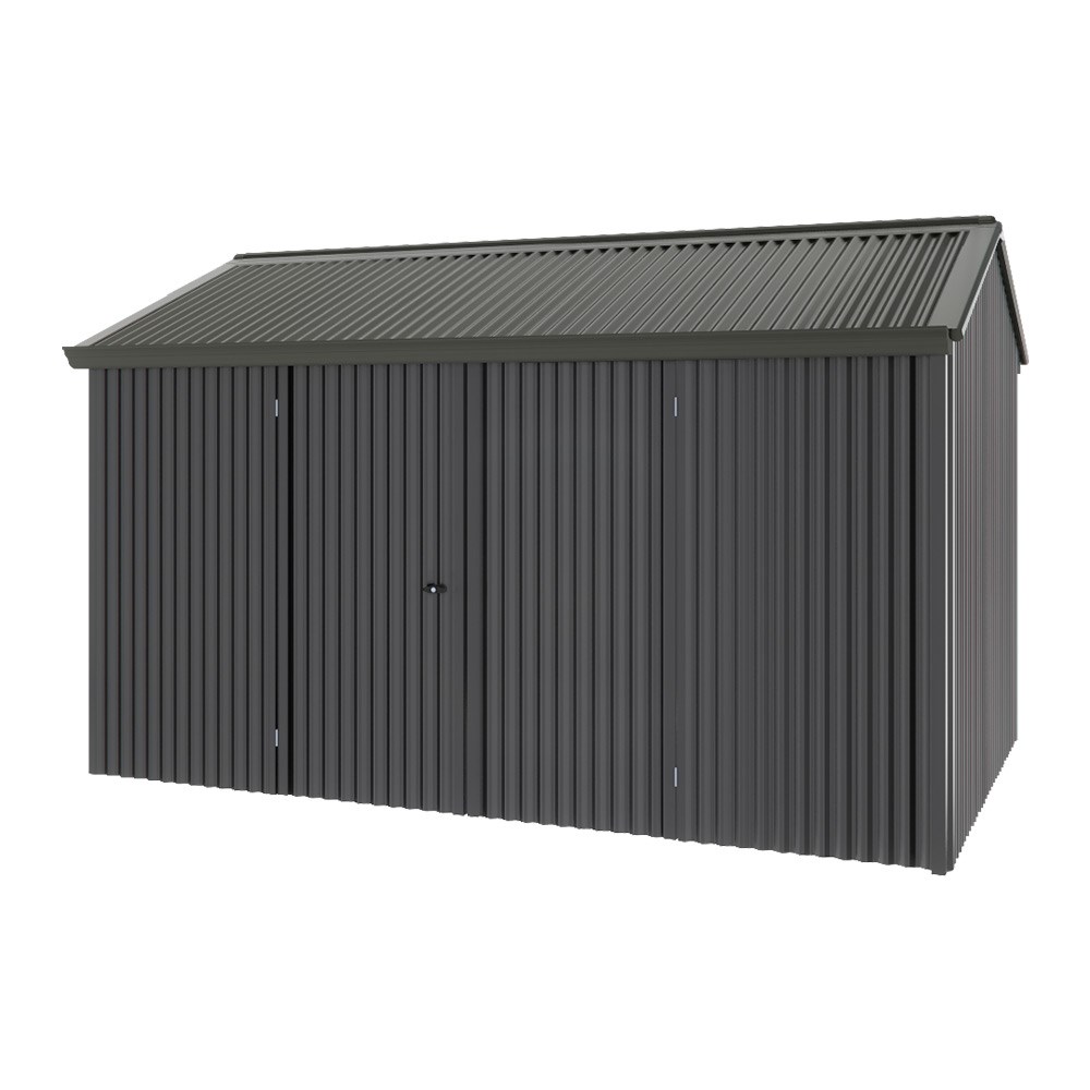 Handi-Heritage Shed H4 3.96X2.52 Roof:Slate Grey Wall:Gun Metal Grey Front/Rear Double Door
