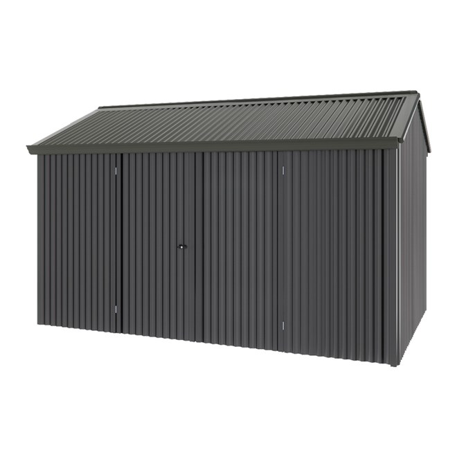 Handi-Heritage Shed H4 3.96X2.52 Roof:Slate Grey Wall:Gun Metal Grey Front/Rear Double Door