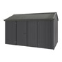 Handi-Heritage Shed H4 3.96X2.52 Roof:Slate Grey Wall:Gun Metal Grey Front/Rear Double Door