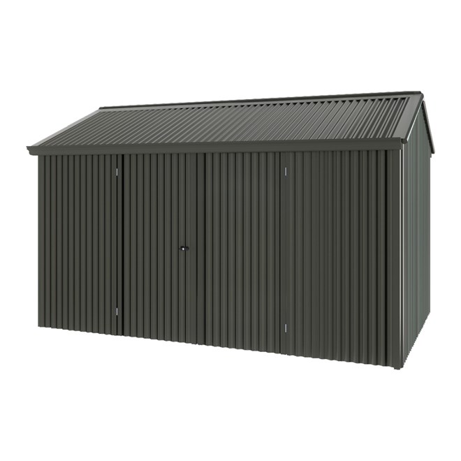 Handi-Heritage Shed H4 3.96X2.52 Roof:Slate Grey Wall:Slate Grey Front/Rear Double Door