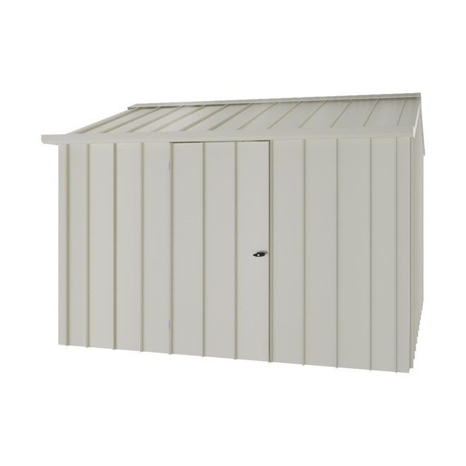 Handi-Hilander Garden Shed HH3 3.25x3.40m Gutter Side Door Off White