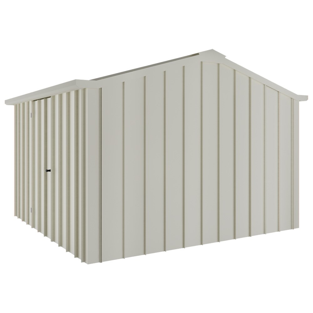 Handi-Hilander Garden Shed HH3 3.25x3.40m Gutter Side Door Off White