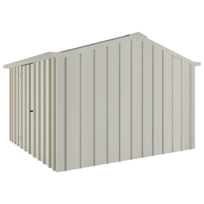 Handi-Hilander Garden Shed HH3 3.25x3.40m Gutter Side Door Off White