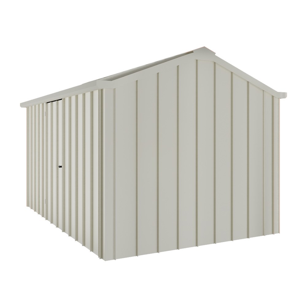 Handi-Hilander Garden Shed HH4 4.00x2.63m Gutter Side Door Off White