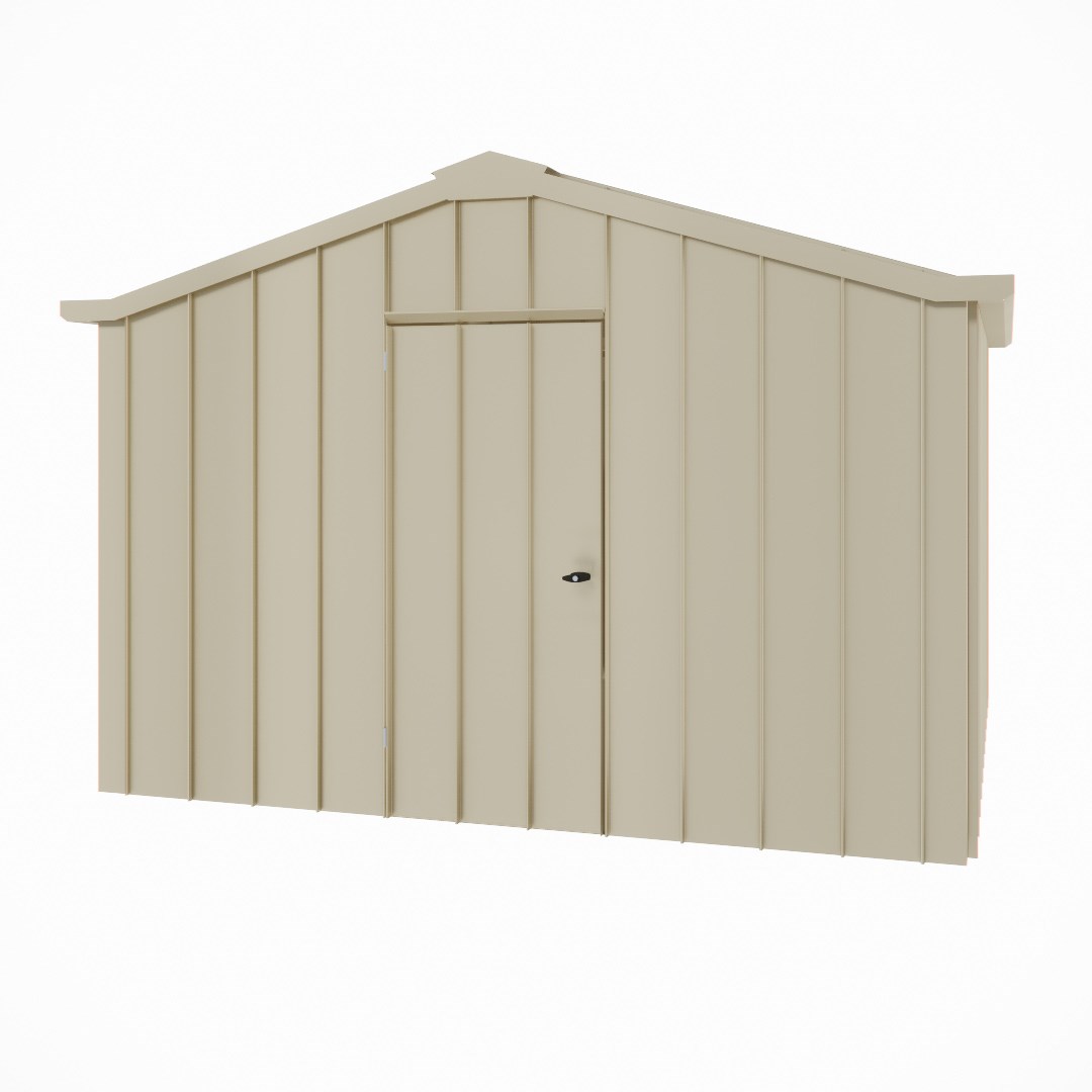 Handi-Hilander Garden Shed HH3 3.25x3.40m Gable End Door Merino