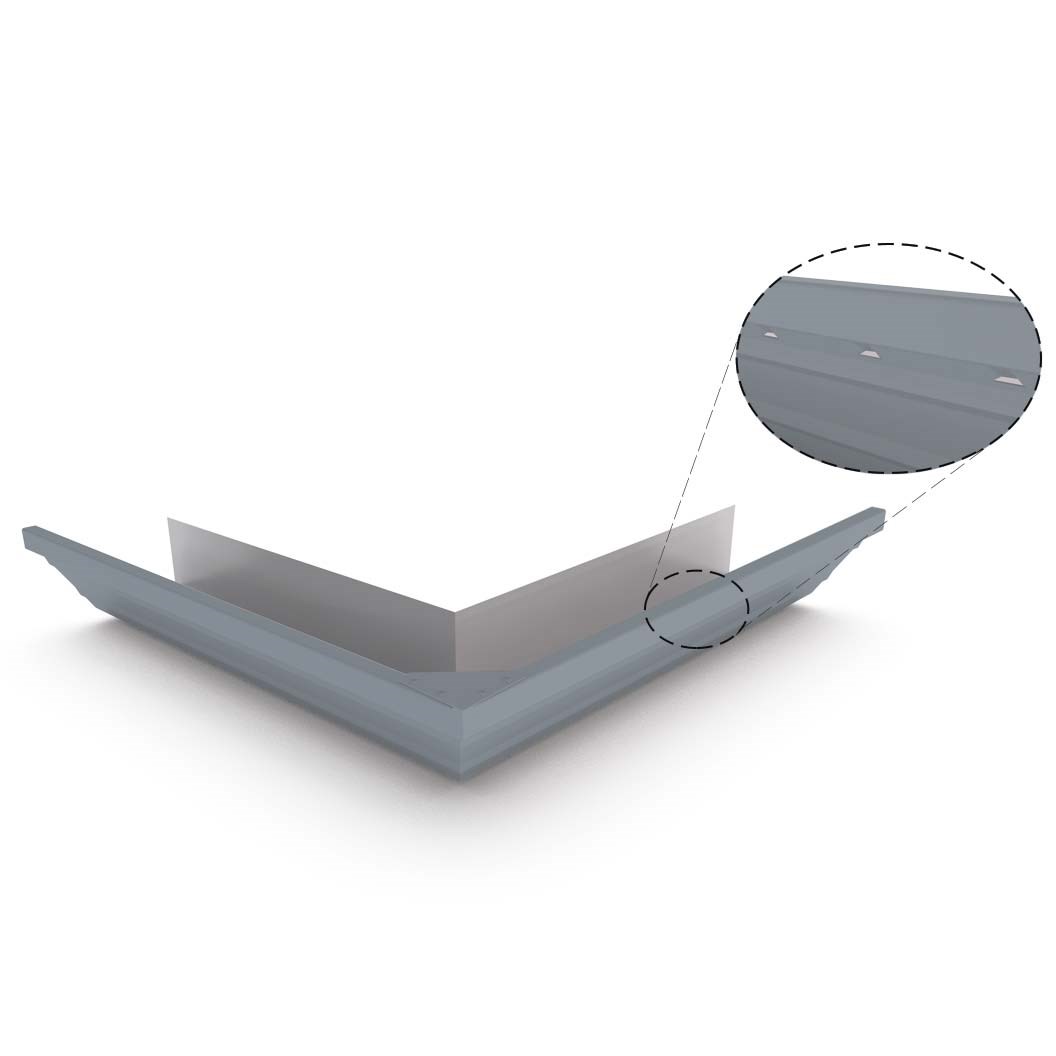 HK Gutter External Mitre Slotted Armour Grey