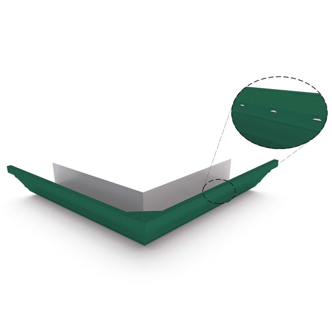 HK Gutter External Mitre Slotted Caulfield Green