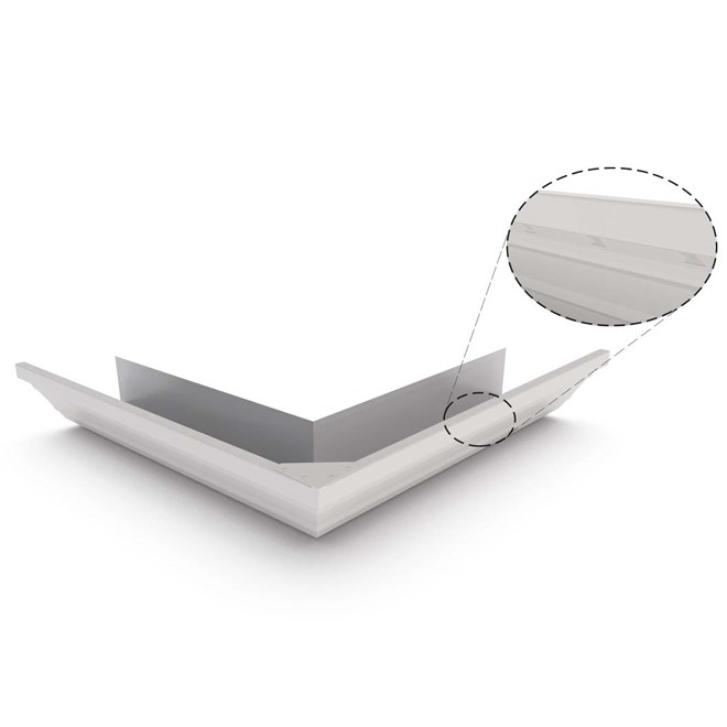 HK Gutter External Mitre Slotted Gull Grey