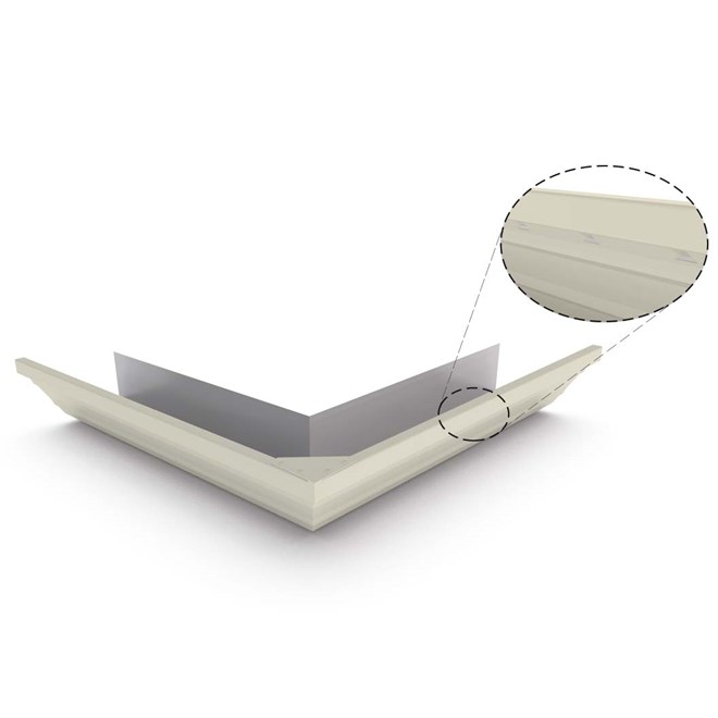 HK Gutter External Mitre Slotted Moss Vale Sand