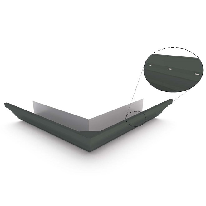 HK Gutter External Mitre Slotted Slate Grey