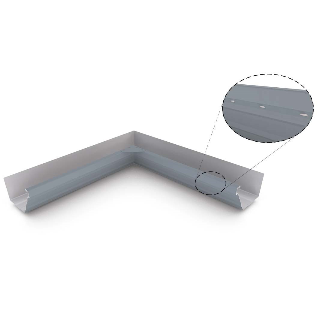HK Gutter Internal Mitre Slotted Armour Grey
