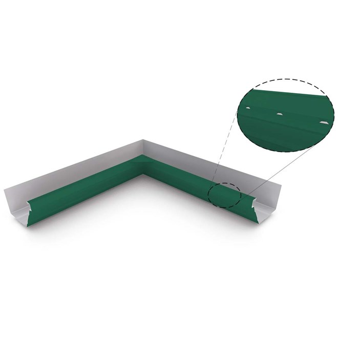 HK Gutter Internal Mitre Slotted Caulfield Green