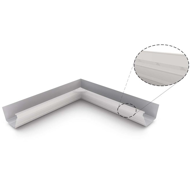 HK Gutter Internal Mitre Slotted Gull Grey
