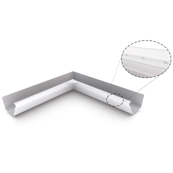HK Gutter Internal Mitre Slotted Off White
