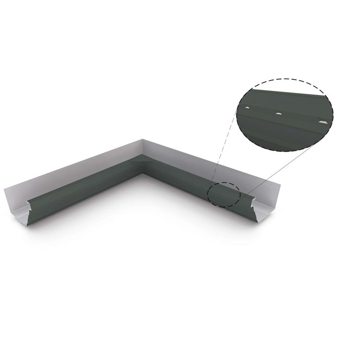HK Gutter Internal Mitre Slotted Slate Grey