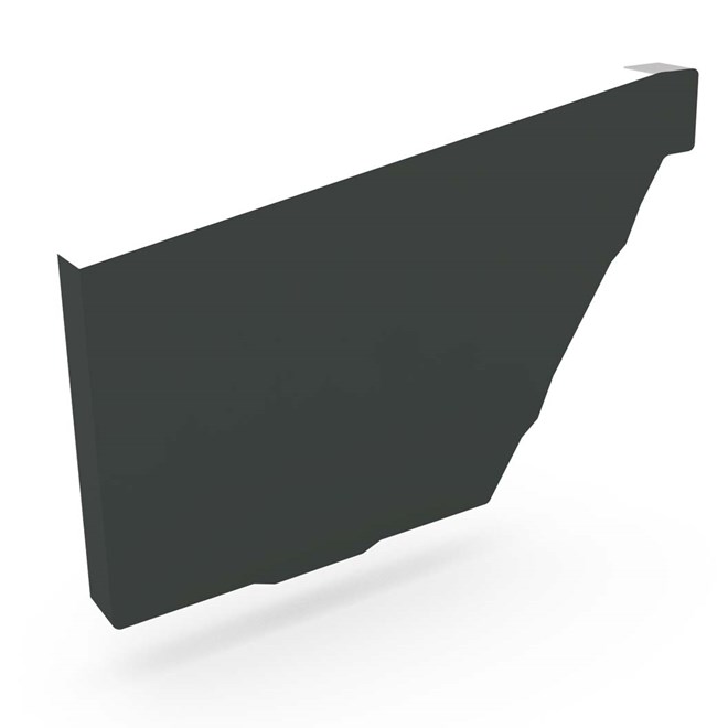 HK Gutter Stop End Left Hand Gun Metal Grey