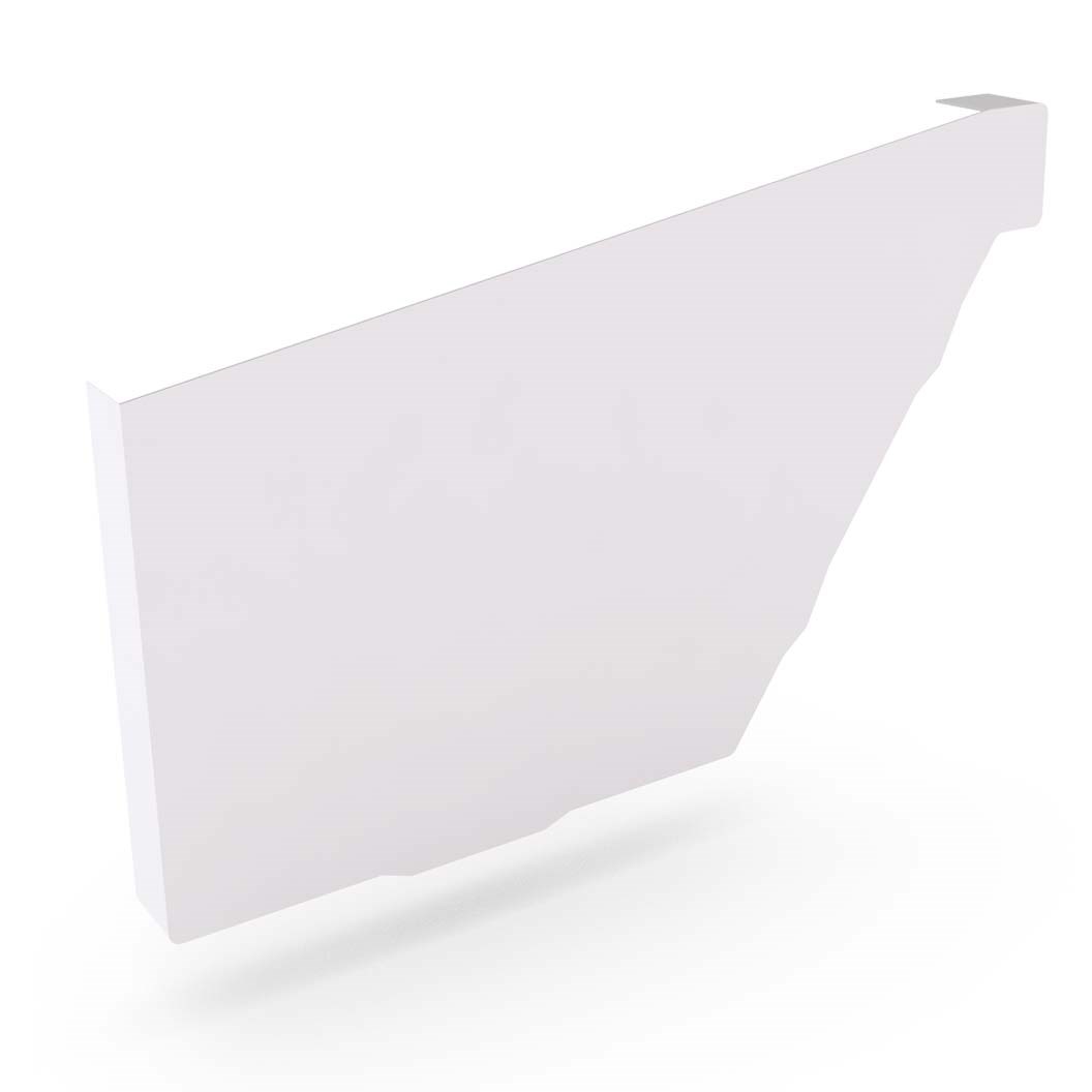 HK Gutter Stop End Left Hand Off White