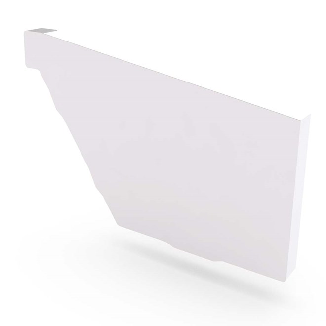 HK Gutter Stop End Right Hand Off White