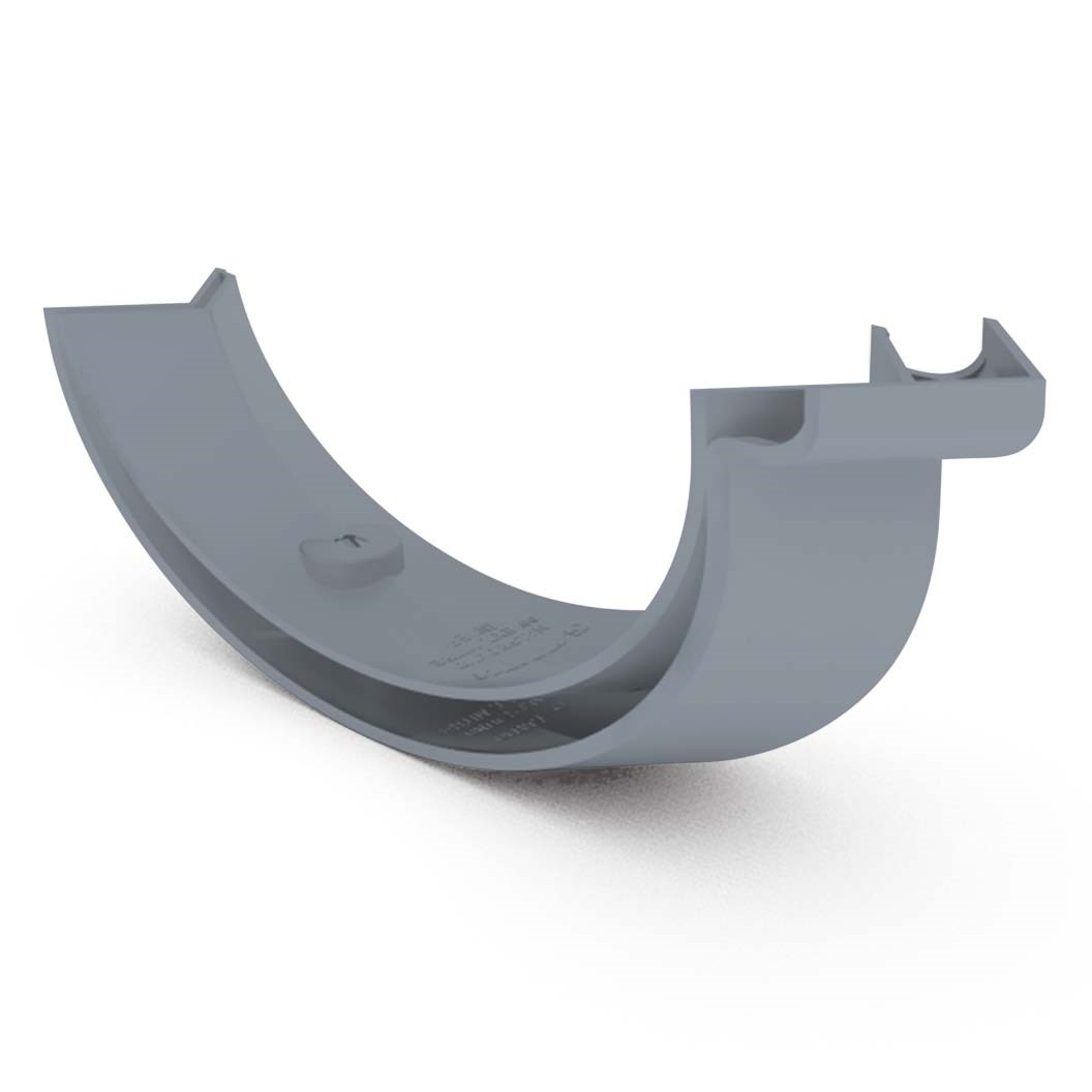 Half Round Gutter External Two Piece Cast Angle 90° Armour Grey