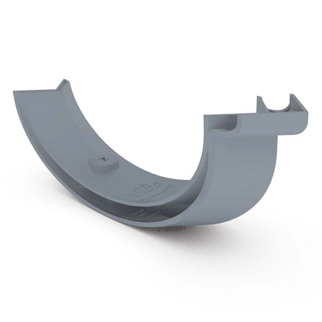 Half Round Gutter External Two Piece Cast Angle 90° Armour Grey