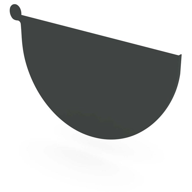 Half Round Gutter Stop End Left Hand Gun Metal Grey