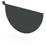 Half Round Gutter Stop End Left Hand Gun Metal Grey