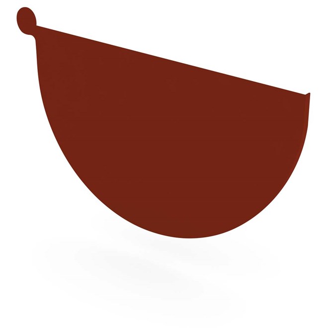 Half Round Gutter Stop End Left Hand Heritage Red