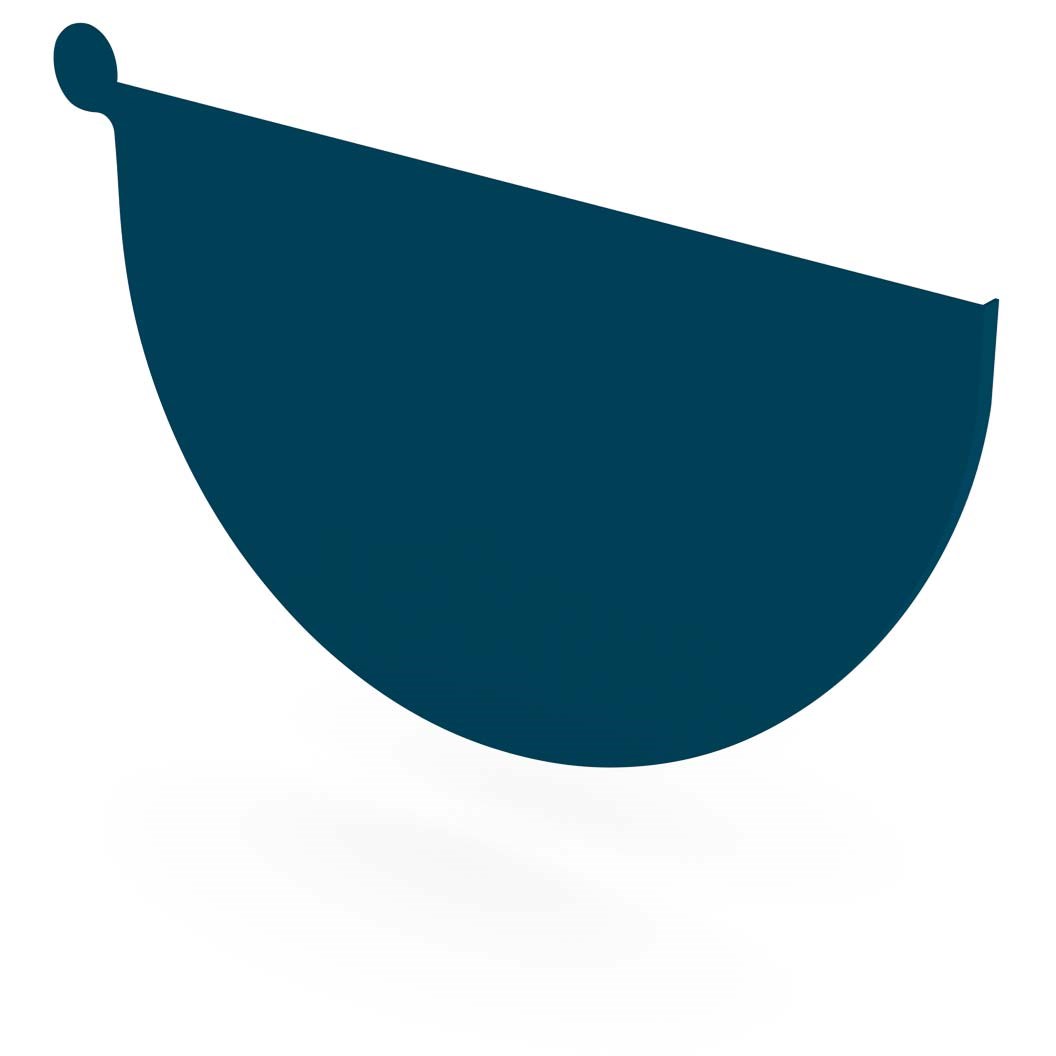 Half Round Gutter Stop End Left Hand Mountain Blue