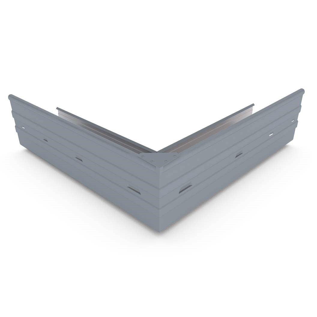 Hi-Square Gutter External Mitre Slotted Armour Grey