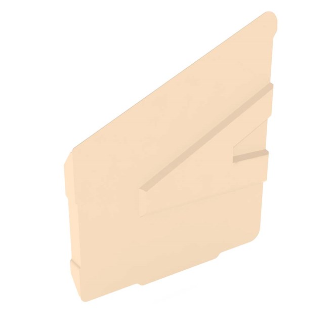 Hi-Square Gutter Stop End Left Hand Smooth Cream