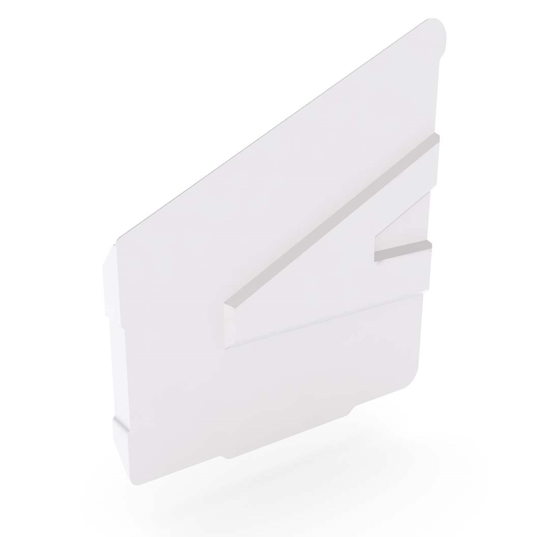 Hi-Square Gutter Stop End Left Hand Off White