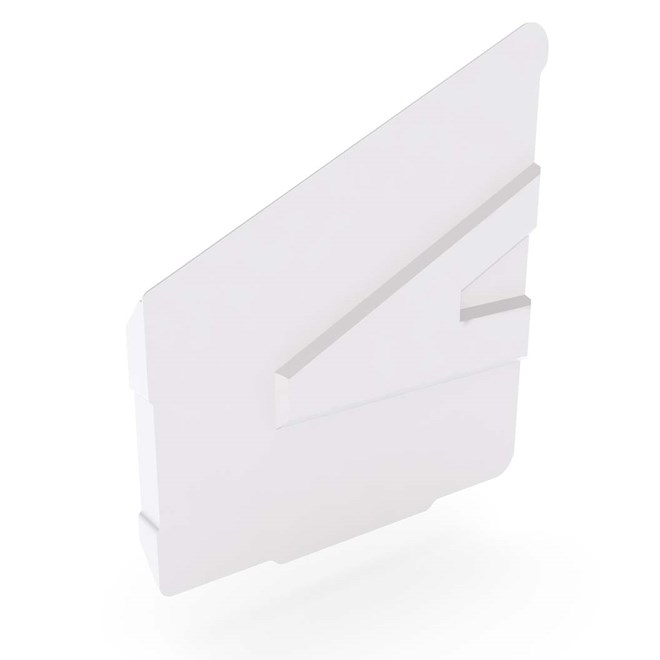 Hi-Square Gutter Stop End Left Hand Off White