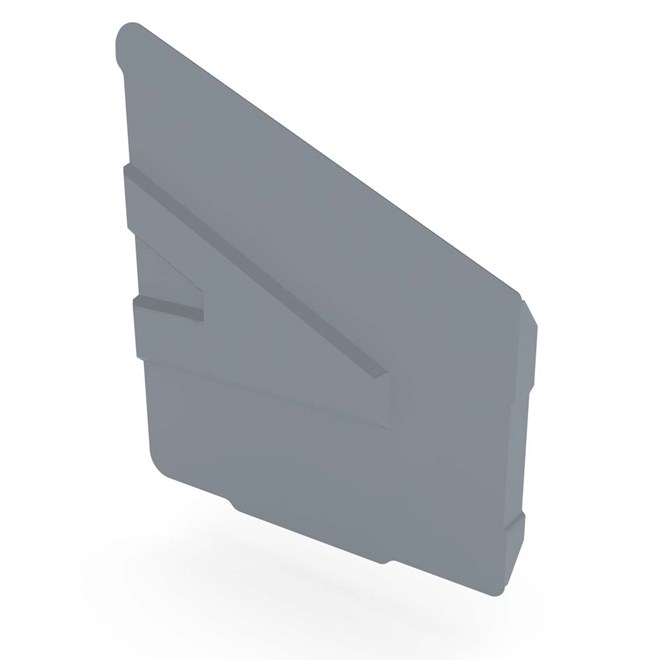 Hi-Square Gutter Stop End Right Hand Armour Grey