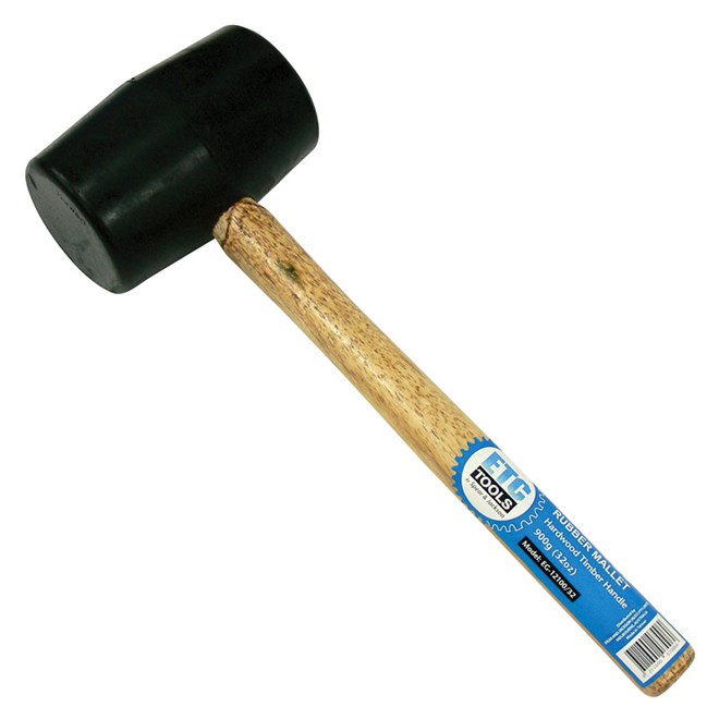Mallet Rubber 900g Timber Handle ETC