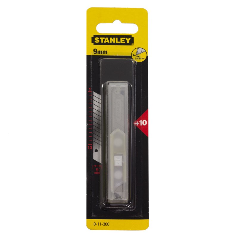 Stanley 9mm Snap Off Blade Replacements 10 Pack