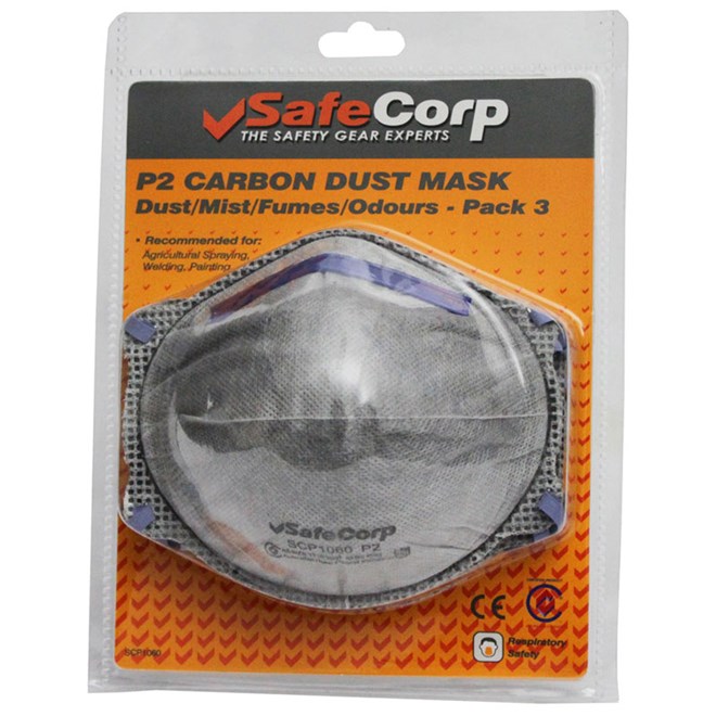 SafeCorp P2 Carbon Dust Mask 3 Pack