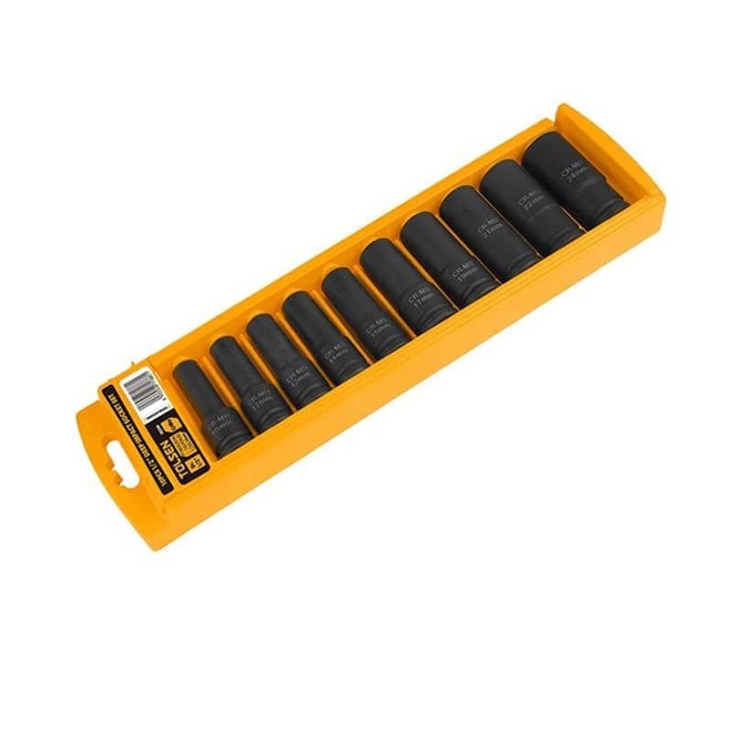 Tolsen 10pc 1/2 Drive Deep Impact Socket Set