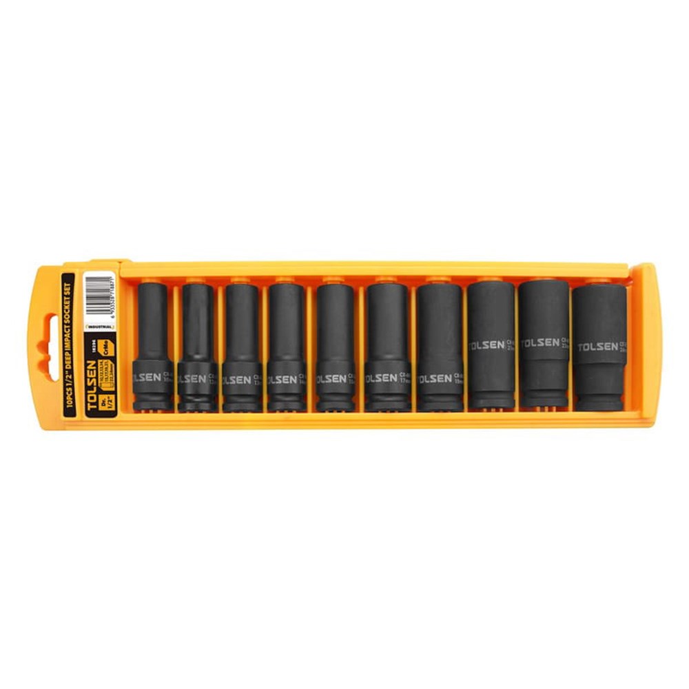 Tolsen 10pc 1/2 Drive Deep Impact Socket Set