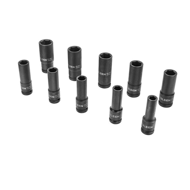 Tolsen 10pc 1/2 Drive Deep Impact Socket Set