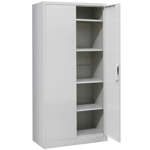 Stratco 2 Door Metal Storage Cabinet, Outdoor Storage Cabinet With Shelves Australia