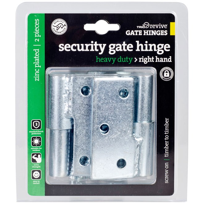Hinge Gate Timber/Timber RH Zinc Plated
