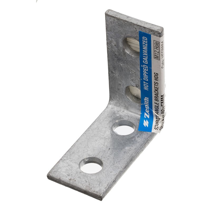 Zenith Hot Dipped Galvanised Angle Bracket 80 x 80 x 40 x 5mm M12 Hole