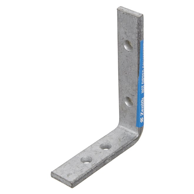 Zenith Hot Dipped Galvanised Angle Bracket 100 x 75 x 20 x 5mm M6 Hole