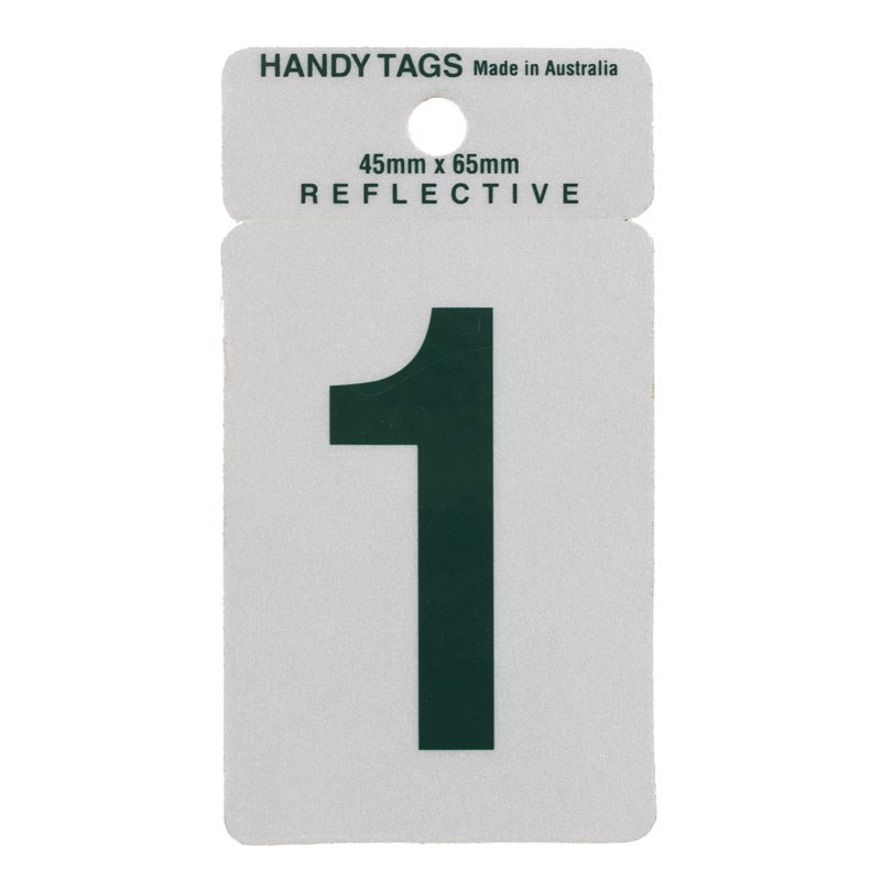 Reflective Green Letterbox Number 45 x 65mm 1