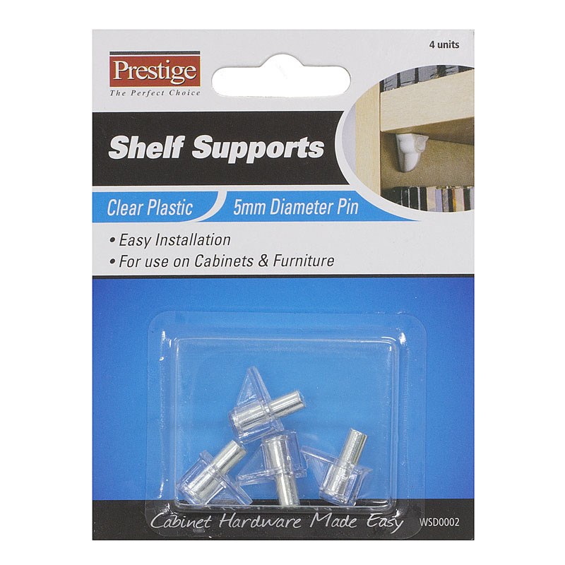 Clear Plastic Shelf Supports 4 Pack
