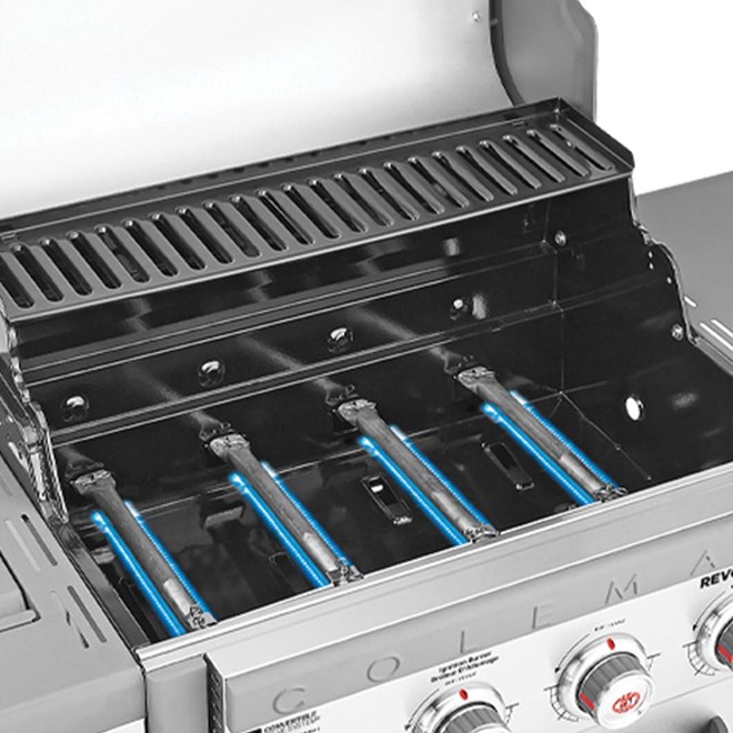 Coleman Revolution 4 Burner BBQ With Side Burner - Charcoal Glimmer