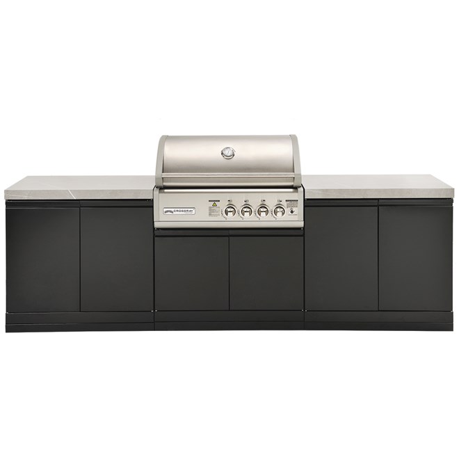 CROSSRAY 4 Burner Gas Outdoor Kitchen With Double Cabinets