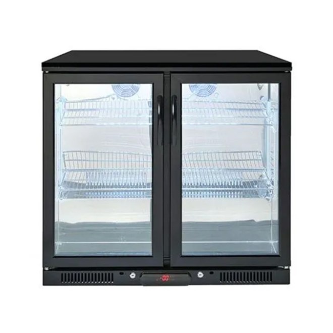 CROSSRAY Double Door Black 208L Fridge
