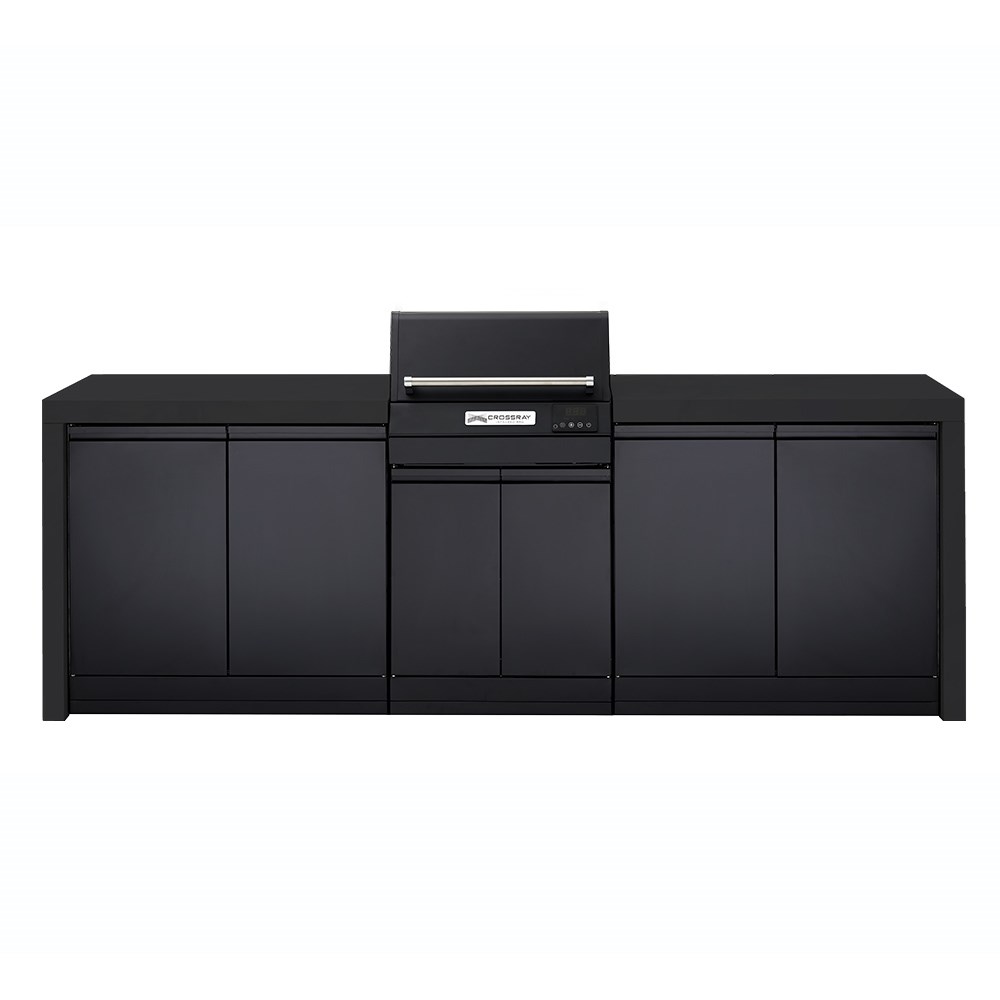 CROSSRAY eXtreme Electric Black Outdoor Kitchen With Double Cabinets