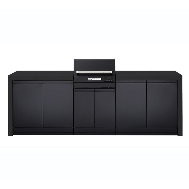 CROSSRAY eXtreme Electric Black Outdoor Kitchen With Double Cabinets